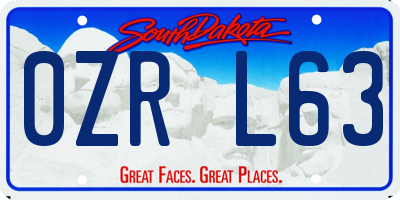 SD license plate 0ZRL63