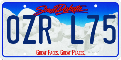 SD license plate 0ZRL75