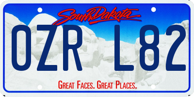 SD license plate 0ZRL82