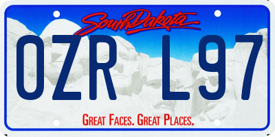 SD license plate 0ZRL97