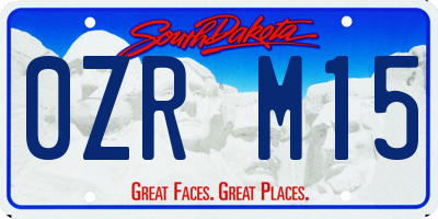 SD license plate 0ZRM15