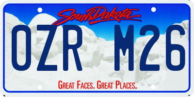 SD license plate 0ZRM26