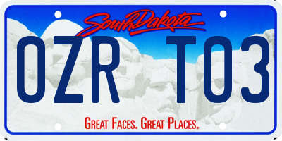 SD license plate 0ZRT03