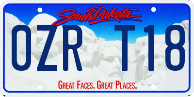 SD license plate 0ZRT18