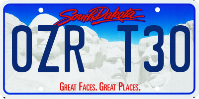 SD license plate 0ZRT30