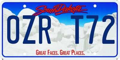 SD license plate 0ZRT72