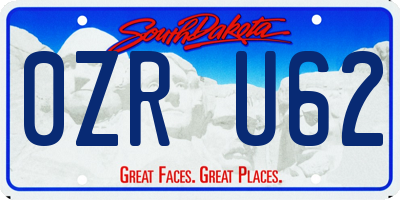 SD license plate 0ZRU62