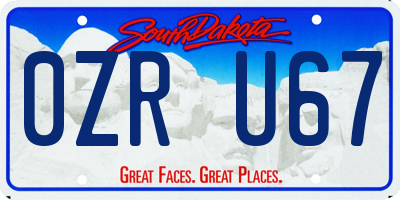 SD license plate 0ZRU67