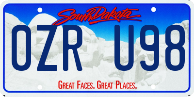 SD license plate 0ZRU98