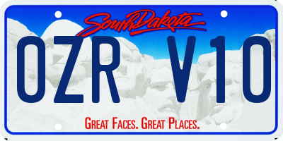 SD license plate 0ZRV10