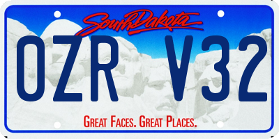 SD license plate 0ZRV32
