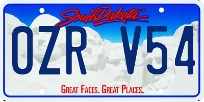 SD license plate 0ZRV54