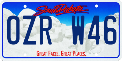 SD license plate 0ZRW46