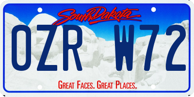 SD license plate 0ZRW72