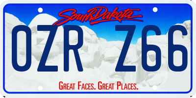 SD license plate 0ZRZ66