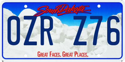 SD license plate 0ZRZ76