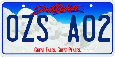 SD license plate 0ZSA02