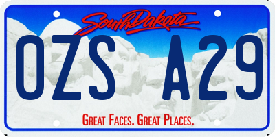 SD license plate 0ZSA29