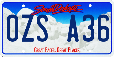SD license plate 0ZSA36