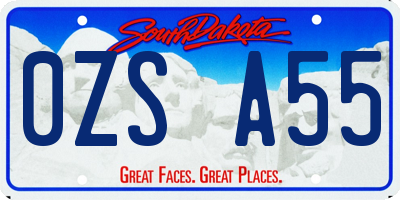 SD license plate 0ZSA55
