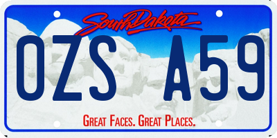 SD license plate 0ZSA59