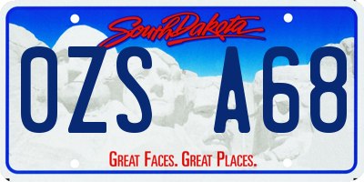 SD license plate 0ZSA68