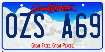 SD license plate 0ZSA69