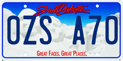SD license plate 0ZSA70