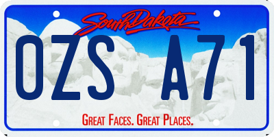 SD license plate 0ZSA71