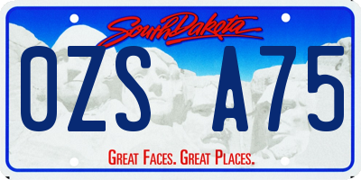 SD license plate 0ZSA75