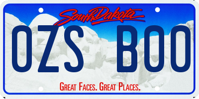 SD license plate 0ZSB00