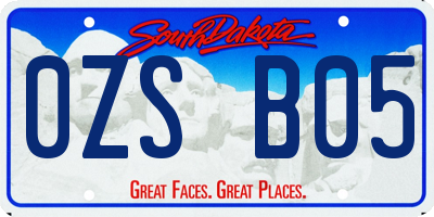 SD license plate 0ZSB05