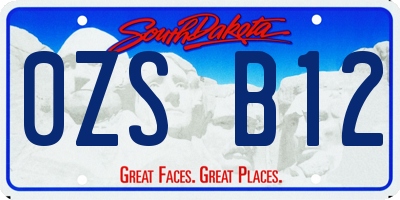 SD license plate 0ZSB12