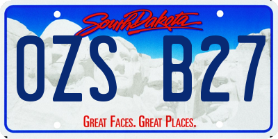SD license plate 0ZSB27