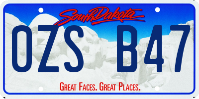 SD license plate 0ZSB47