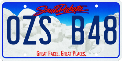 SD license plate 0ZSB48