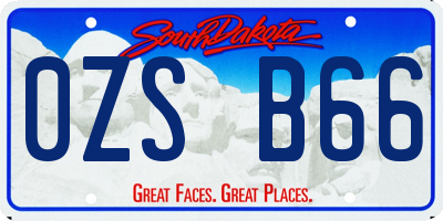 SD license plate 0ZSB66