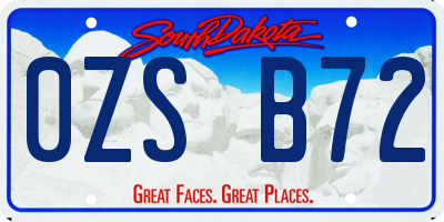 SD license plate 0ZSB72