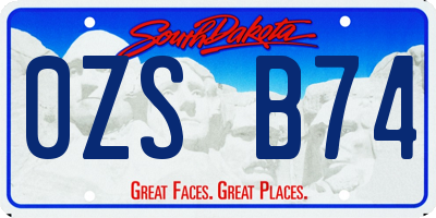 SD license plate 0ZSB74