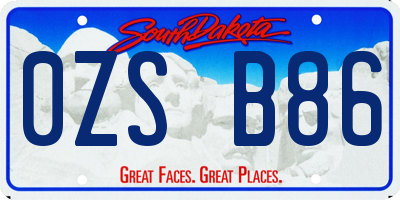 SD license plate 0ZSB86