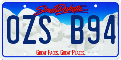 SD license plate 0ZSB94