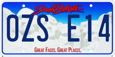 SD license plate 0ZSE14