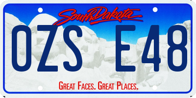 SD license plate 0ZSE48