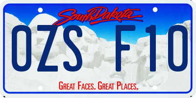 SD license plate 0ZSF10