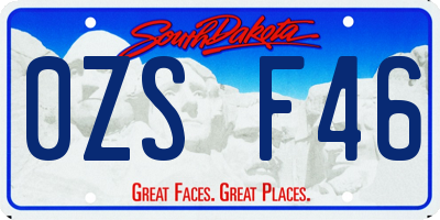 SD license plate 0ZSF46