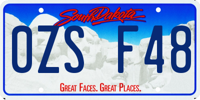 SD license plate 0ZSF48