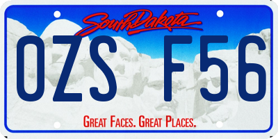 SD license plate 0ZSF56
