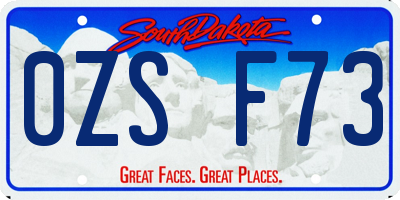 SD license plate 0ZSF73