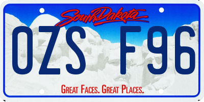 SD license plate 0ZSF96
