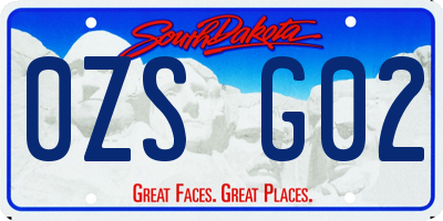 SD license plate 0ZSG02